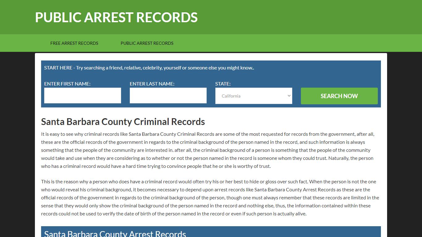 Santa Barbara County Criminal Records | Get Instant ...